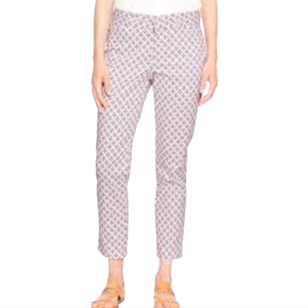 Gap khakis Slim City White Pink floral pants‎ Size 4